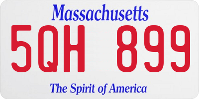 MA license plate 5QH899