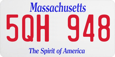 MA license plate 5QH948