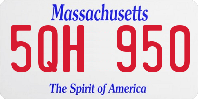MA license plate 5QH950