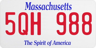 MA license plate 5QH988