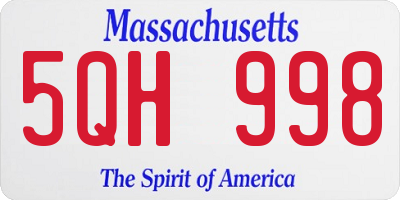 MA license plate 5QH998