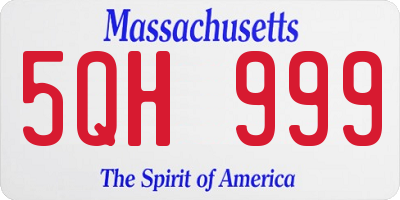 MA license plate 5QH999