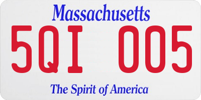 MA license plate 5QI005