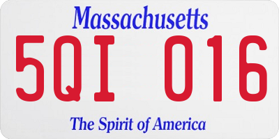MA license plate 5QI016
