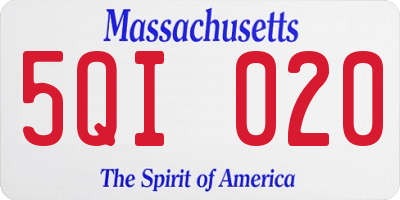 MA license plate 5QI020