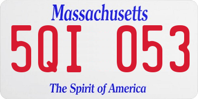 MA license plate 5QI053