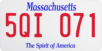MA license plate 5QI071