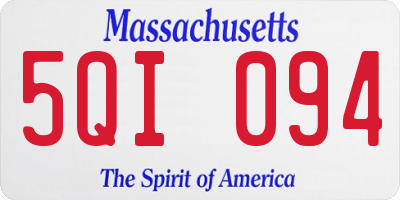MA license plate 5QI094