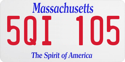 MA license plate 5QI105