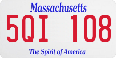 MA license plate 5QI108