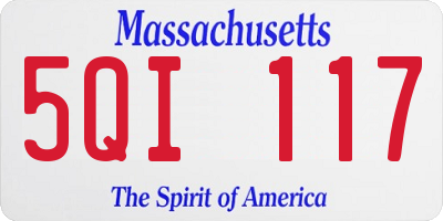 MA license plate 5QI117