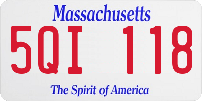 MA license plate 5QI118