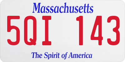 MA license plate 5QI143