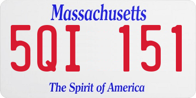 MA license plate 5QI151