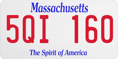 MA license plate 5QI160