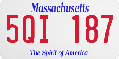 MA license plate 5QI187