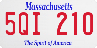 MA license plate 5QI210