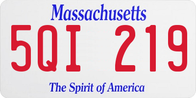 MA license plate 5QI219