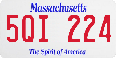 MA license plate 5QI224
