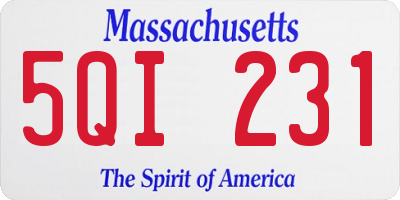 MA license plate 5QI231