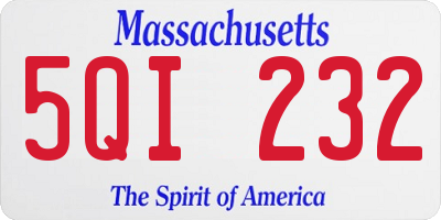 MA license plate 5QI232
