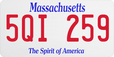 MA license plate 5QI259
