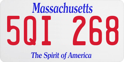 MA license plate 5QI268
