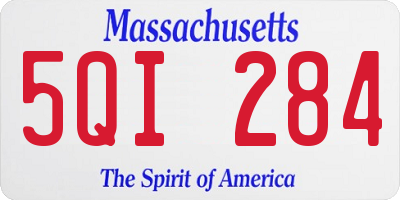 MA license plate 5QI284