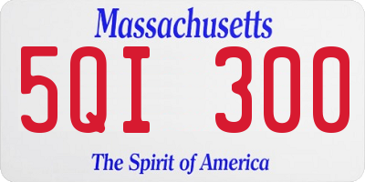 MA license plate 5QI300