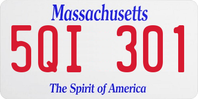MA license plate 5QI301