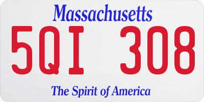 MA license plate 5QI308