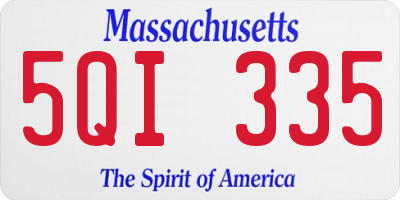 MA license plate 5QI335