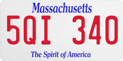 MA license plate 5QI340