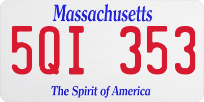 MA license plate 5QI353