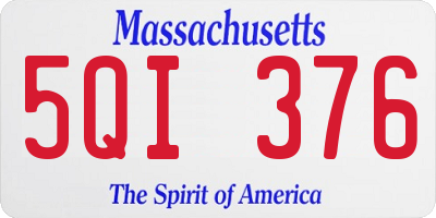 MA license plate 5QI376