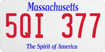MA license plate 5QI377