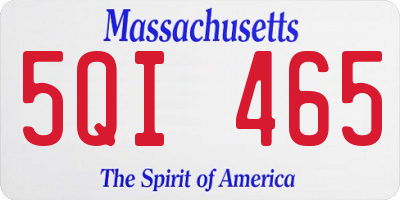 MA license plate 5QI465