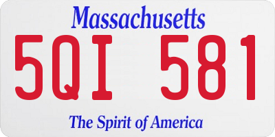 MA license plate 5QI581