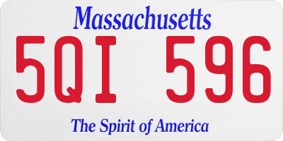 MA license plate 5QI596