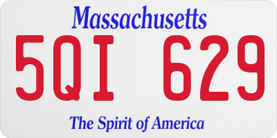 MA license plate 5QI629