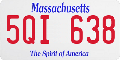 MA license plate 5QI638