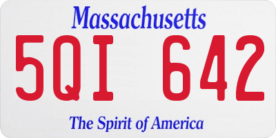 MA license plate 5QI642