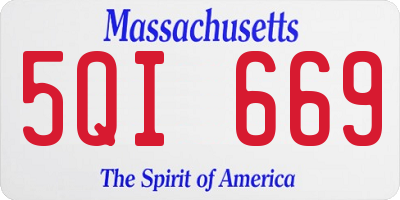 MA license plate 5QI669