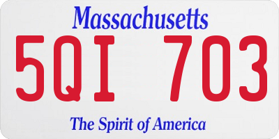 MA license plate 5QI703