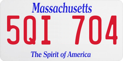 MA license plate 5QI704
