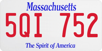 MA license plate 5QI752