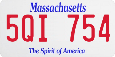 MA license plate 5QI754