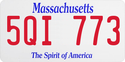 MA license plate 5QI773