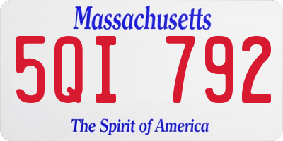 MA license plate 5QI792