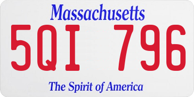 MA license plate 5QI796